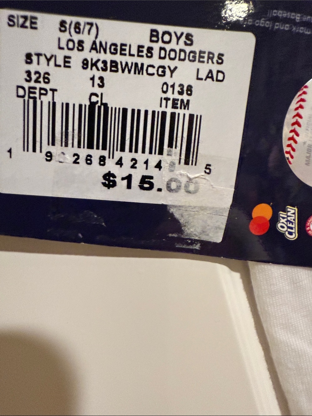 Genuine Merchandise White & Blue Los Angeles Dodgers Kids Tee - Picture 5 of 5